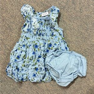 The Children's Place Blue Floral Dress with Bloomers